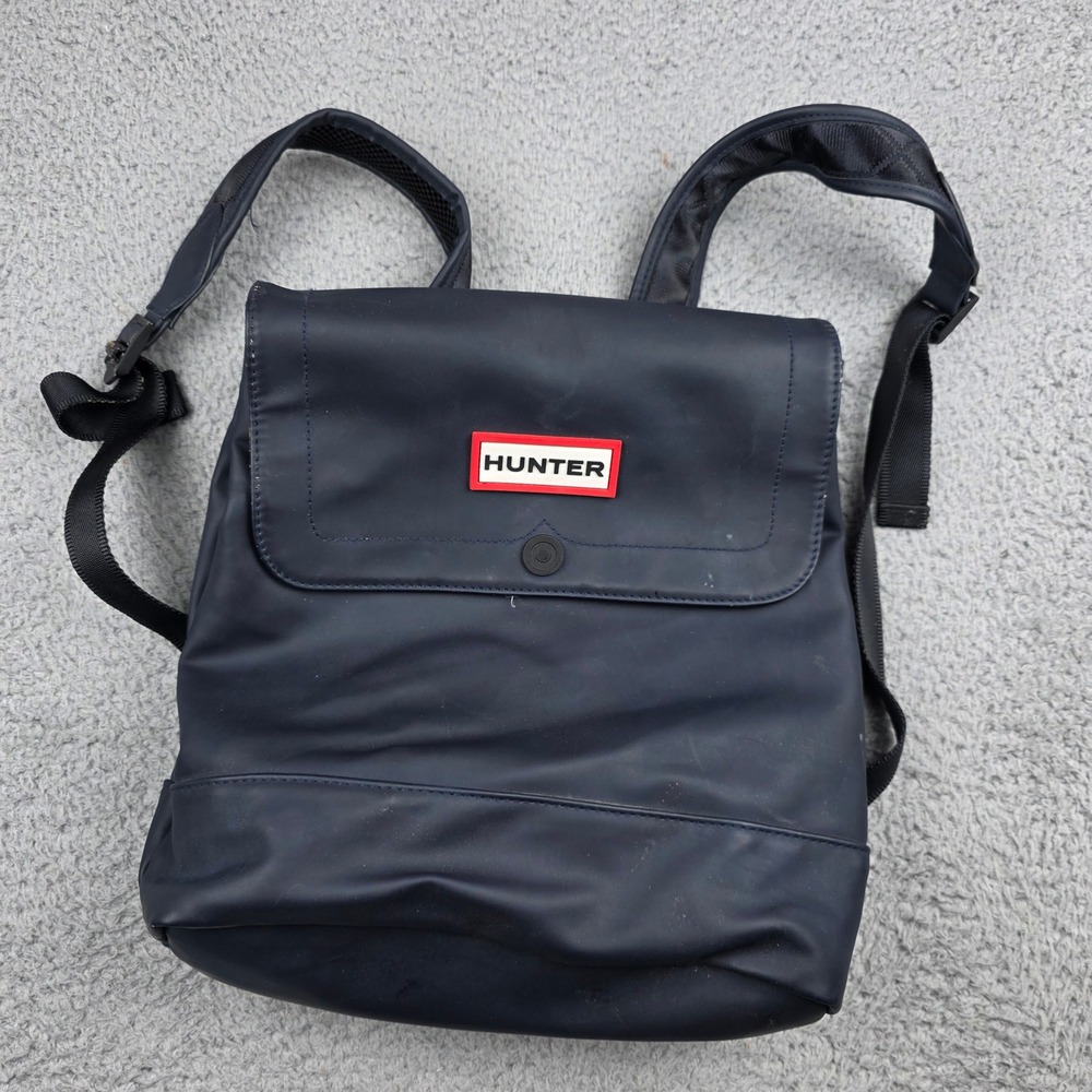 Hunter‎ for Target Navy Blue Backpack Waterproof Rain Bag Yellow Lining